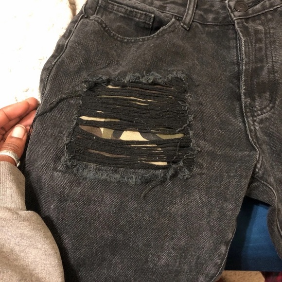 Black Jeans with Camo - Picture 2 of 4